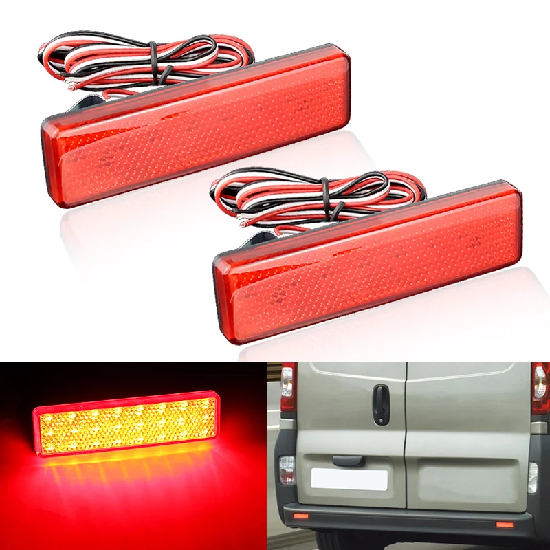 2 pçs led lâmpadas de freio amortecedor traseiro refletor luzes para renault trafic master para nissan primastar para opel vauxhall vivaro movano