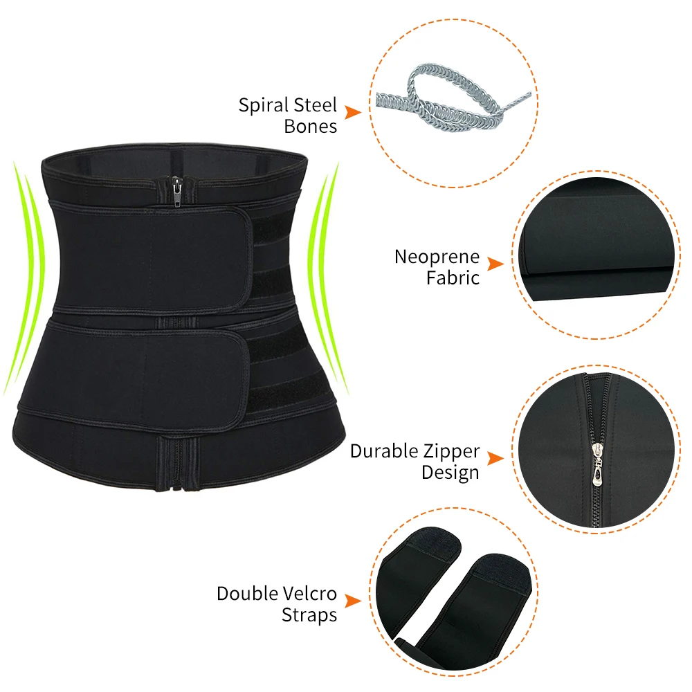 Women Waist Trainer Corsets Cincher Slimming Body Shaper Sport Girdle Workout Shapewear Sauna Sweat Belt Tummy Control Trimmer