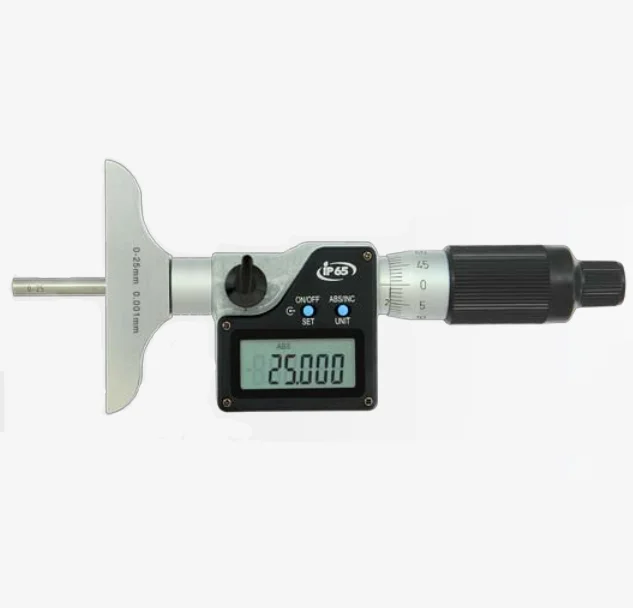 

High precision Electronic Depth Micrometers 0.5mm pitch spindle, IP65