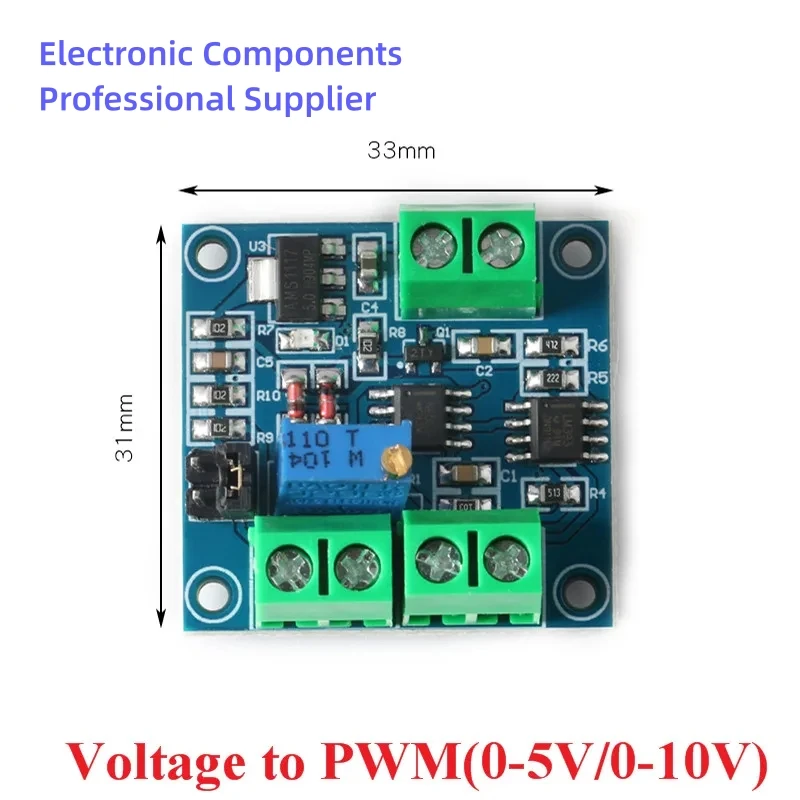 Módulo convertidor de voltaje a PWM, 0%-100% a 0-5V, 0-10V, señal Digital a analógica, módulo de potencia ajustable PWM