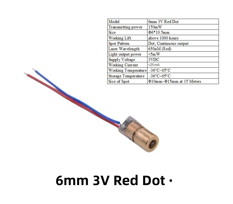 3V5V Laser Diode 6/9/12mm Dot/Cross+/Straight Line Red/Jade Green Laser Head Infrared Module