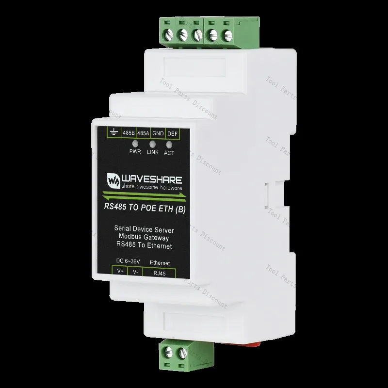 In Stock Industrial Modbus MQTT JSON Server RS485 To RJ45 Ethernet TCP/IP To Serial Rail-Mount Support With POE Function(