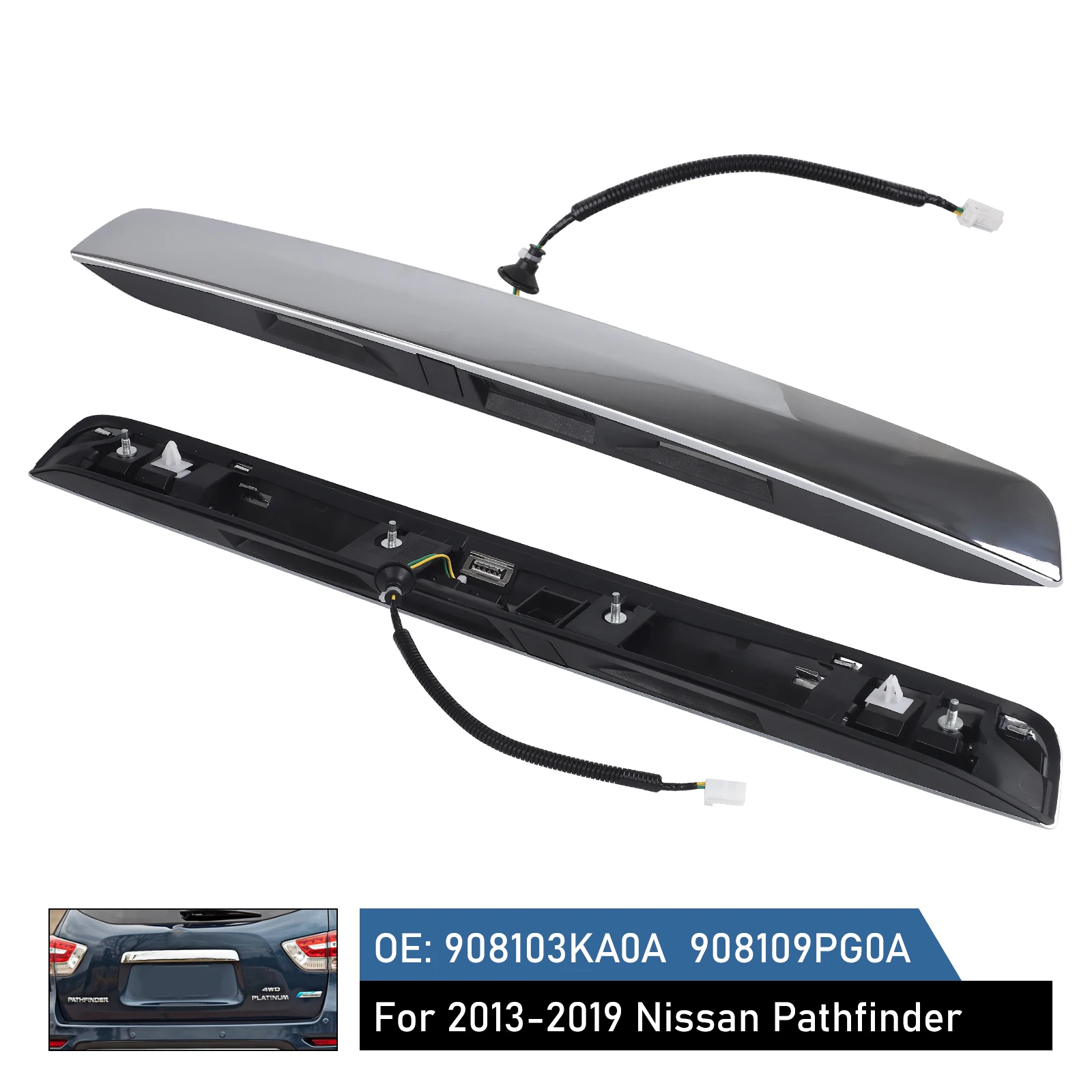 

Rear Tailgate Chrome Handle For Nissan Pathfinder 2013-2019 Liftgate Exterior Open Handle Assembly OEM: 90810-9PG0A 90810-3KA0A