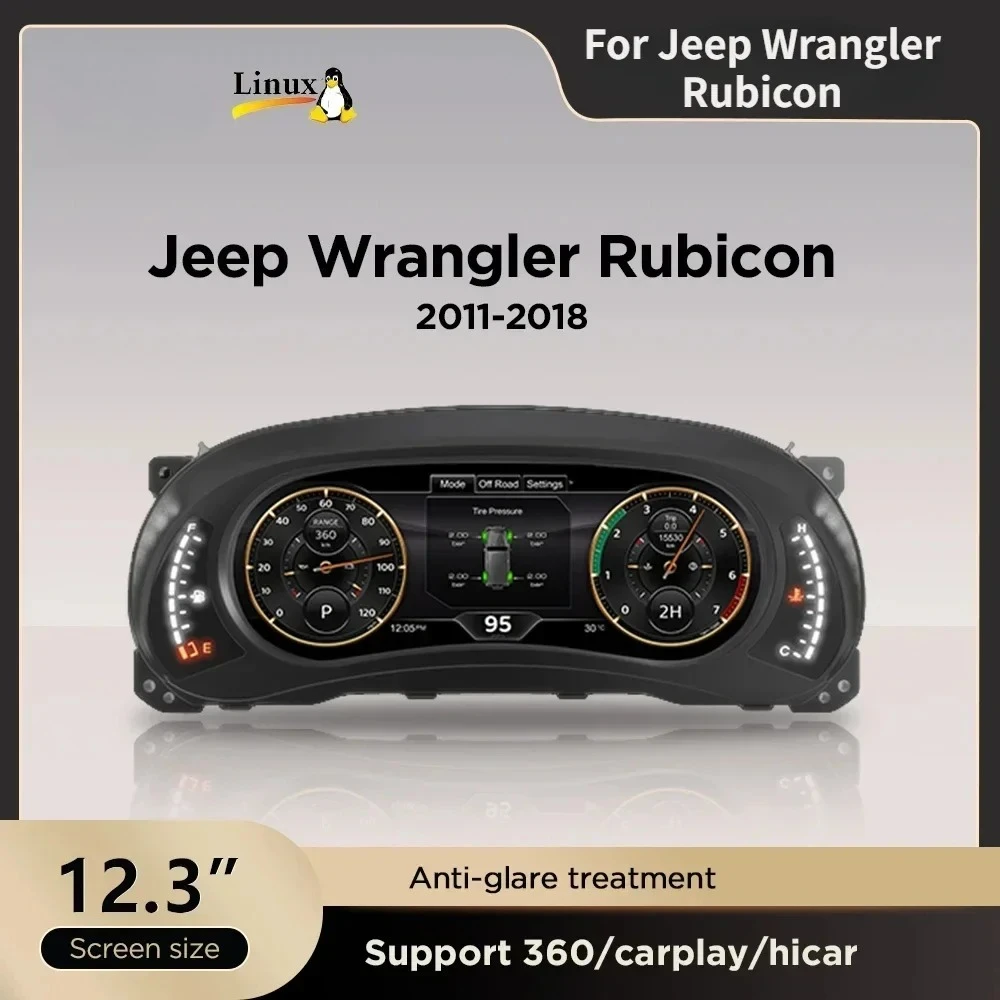 

12,3-дюймовая панель 1920*720 с автоматическим ЖК-дисплеем для Jeep Wrangler Rubicon 2011-2018 Instrumentenpaneel Virtuele Cockpit