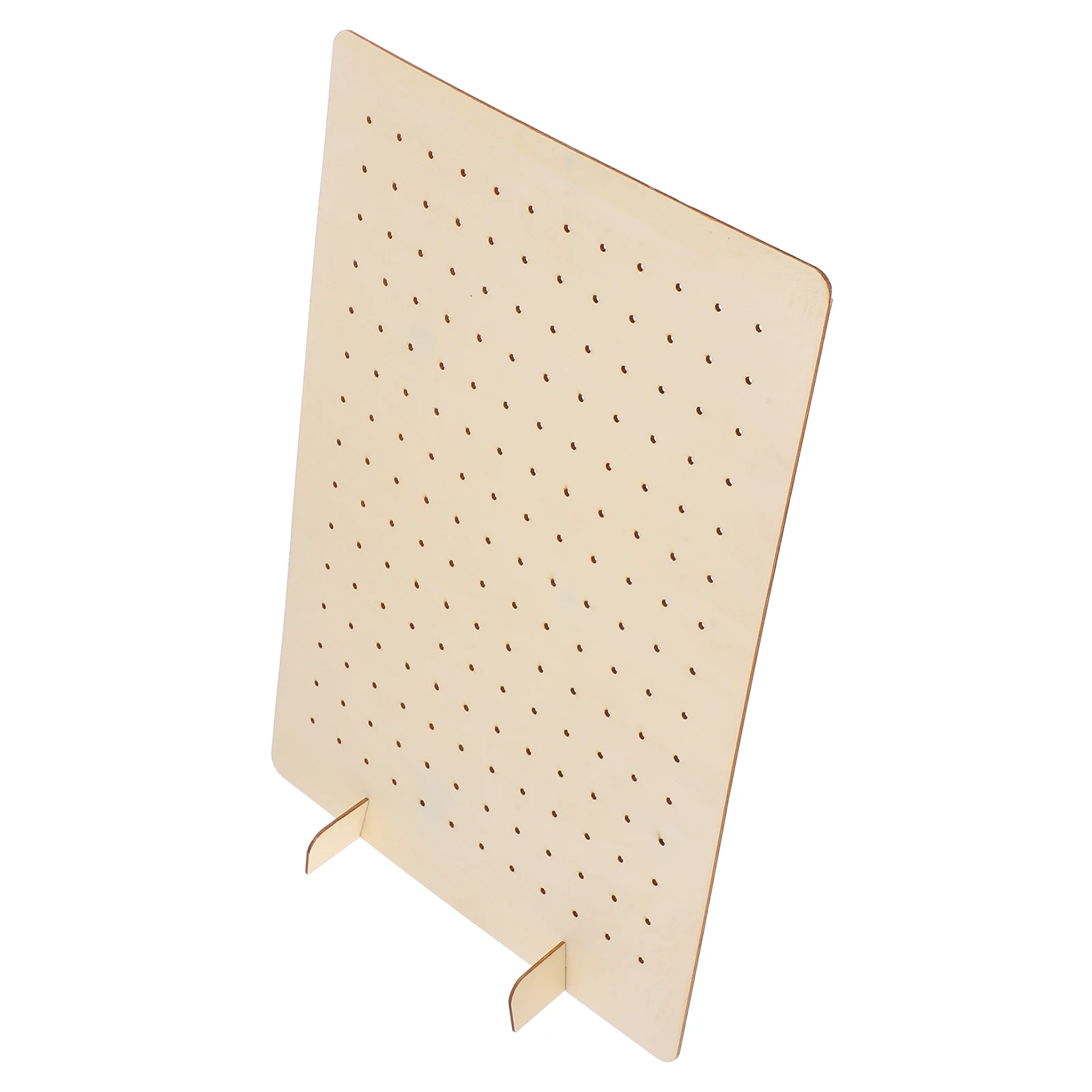 

Wooden Jewelry Display Rack Beige Pegboard Stand for Necklace Earring Craft Fair Exhibitions Storage Organizer Multifunctional