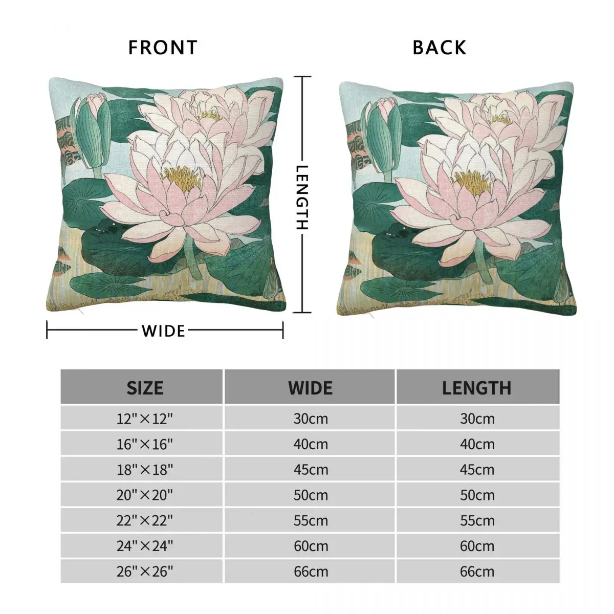 Sacred Lotus Flower Square Pillowcase Polyester Linen Velvet Pattern Zip Decor Pillow Case Home 45x45