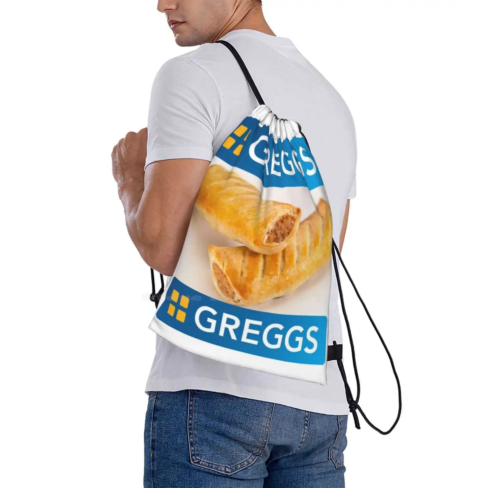 Greggs pasty กระเป๋าเป้สะพายหลังแฟชั่นขายดีกระเป๋าเป้สะพายหลัง greggs greggs greggs Bakery British UK undom Food tish TOP