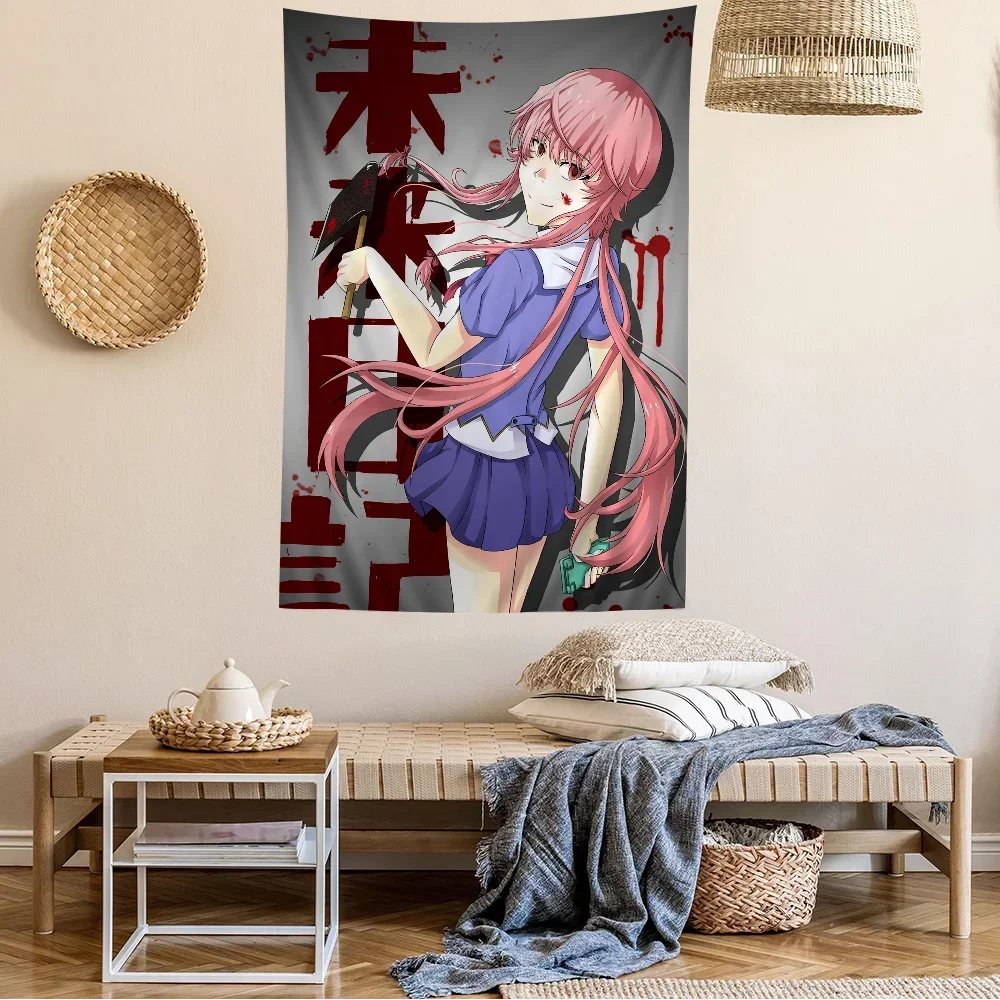 Mirai Nikki Printed Large Wall Tapestry Indian Buddha Wall Decoration Witchcraft Bohemian Hippie Wall Art Decor