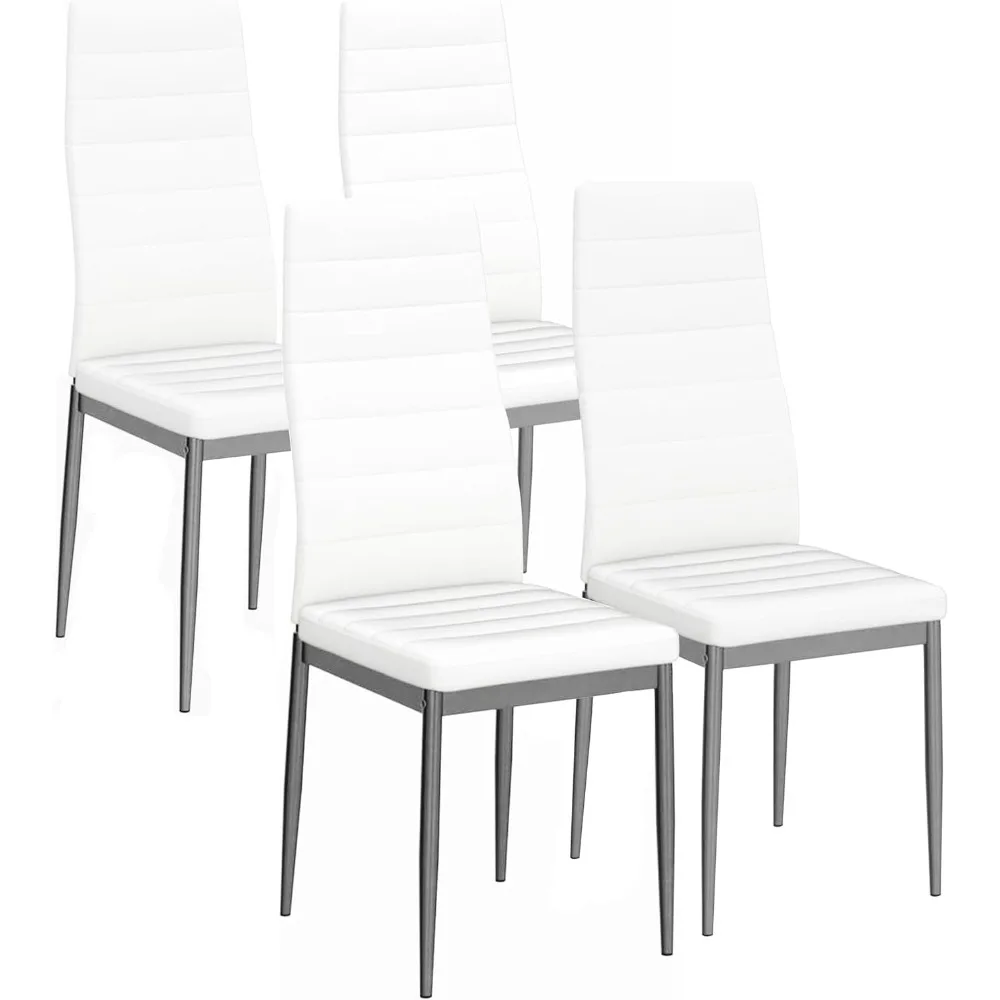 

Dining Chair Set of 4, Leather Dining Chairs w/ Curved Back & Foot Cap Protection for Dining Kitchen Living Room,300lbs Capacity
