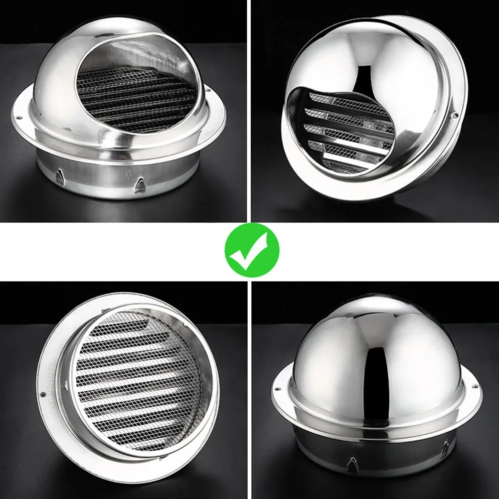 75-200mm Stainless Steel Ventilation Grill Wall Hole Cover Extractor Hood Louver Valve Exhaust Fan Pipe Heating Cooling Vents