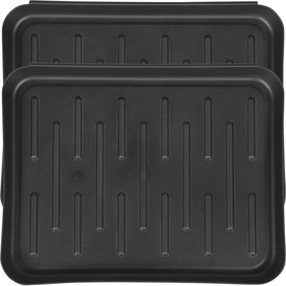 

2pcs Plastic Shoe Tray 28.7X18.7X3.1In Raised Edge Waterproof Durable Entryway Mudroom Deck Indoor Outdoor Boot Flowerpot