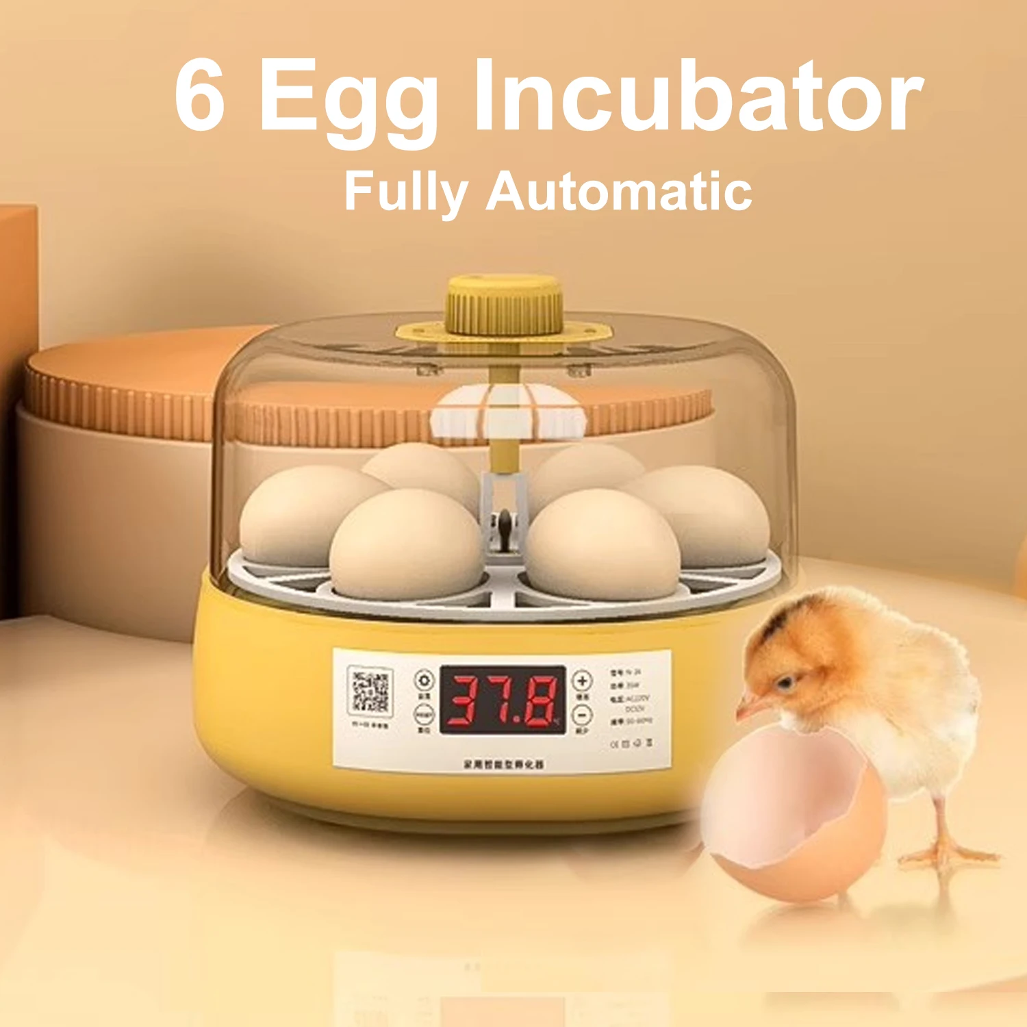 Mini Egg Incubator for 6-18 Eggs Fully Automatic Brooder Egg Incubator With Temperature Control LED Display for Hens and Birds