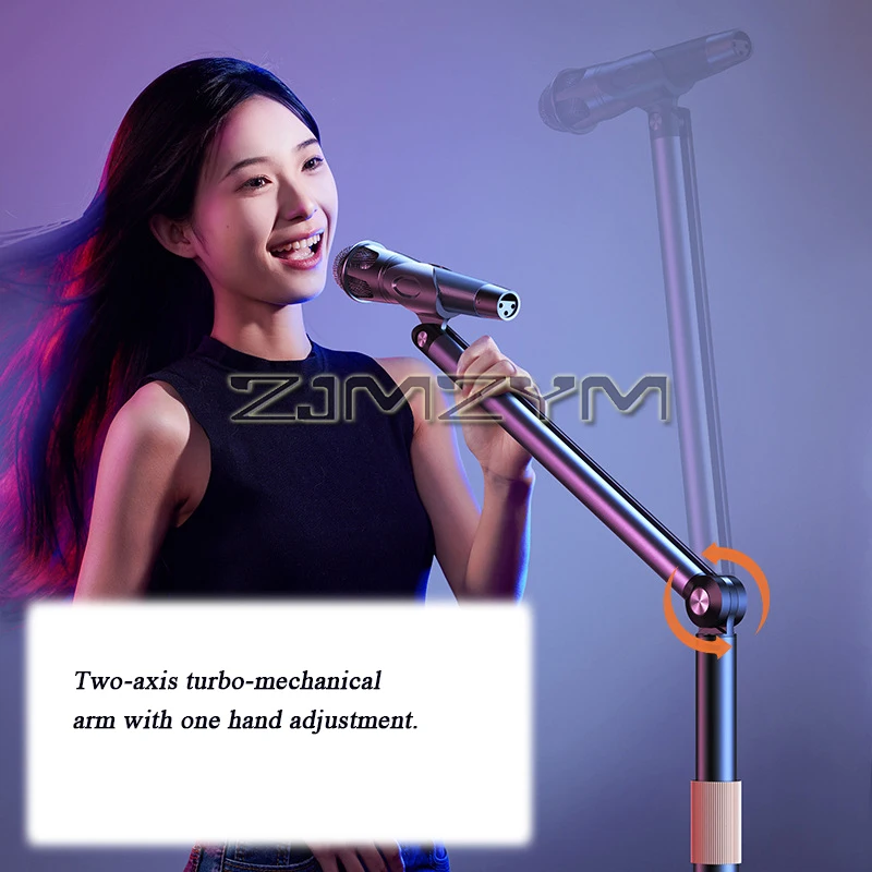 Multifunctional Floor Microphone Stand Alloy Integrated Vertical Microphone Stand for Live Streaming KTV Stage