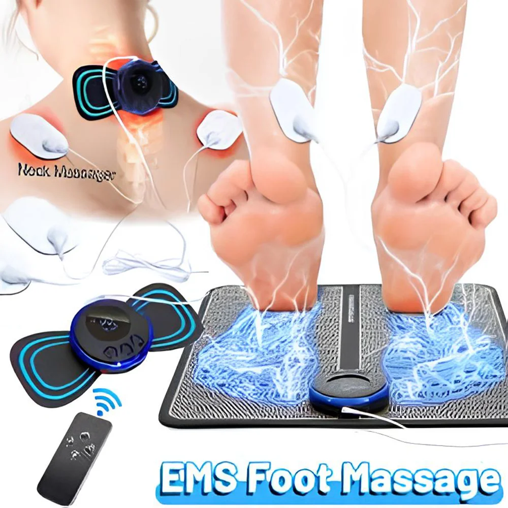 Electric EMS Foot Massager Pad Foldable Massage Mat Muscle Stimulation Relief Pain Relax Feet,Suppoer Dropshipping