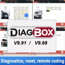 Diag box V9.91 work with PP2000 Virtual Machin Software Diagnose Resets Work for Citroen/Peogeot/DS Automobiles/Opel Untill 2021