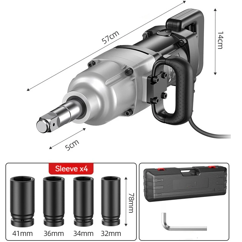 

220V Heavy Industry Impact Wrench Electric Wrench Tool Auto Repair Electric Jackhammer Suitable High Torque Socket