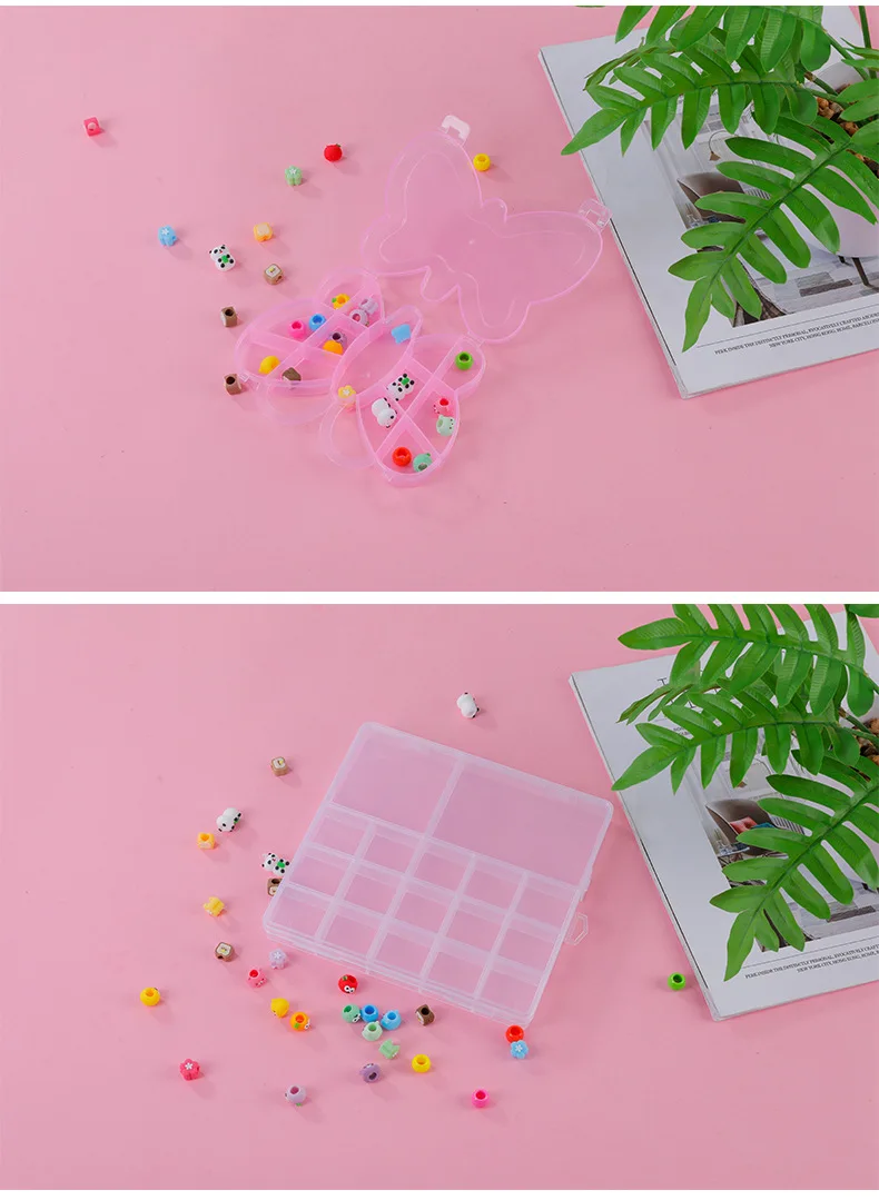 Transparent Storage Container Jewelry Box Clear Plastic Organizer Box Empty Earring Storage Organizer Display Case for Beads