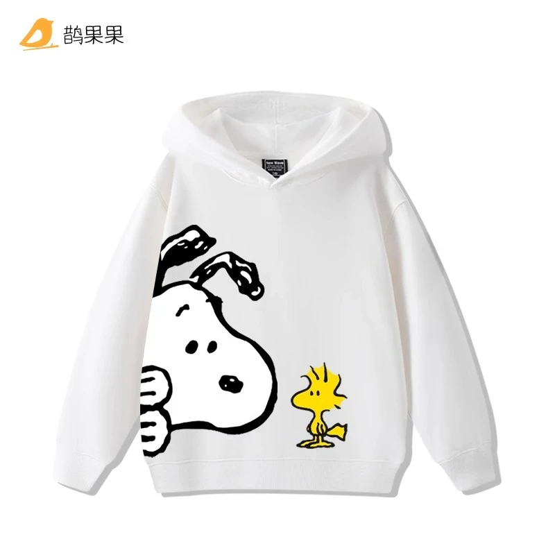 

Snoopy pattern print hooded sweatshirt for boys and girls cute children autumn and winter long-sleeved pullover sweatshirt