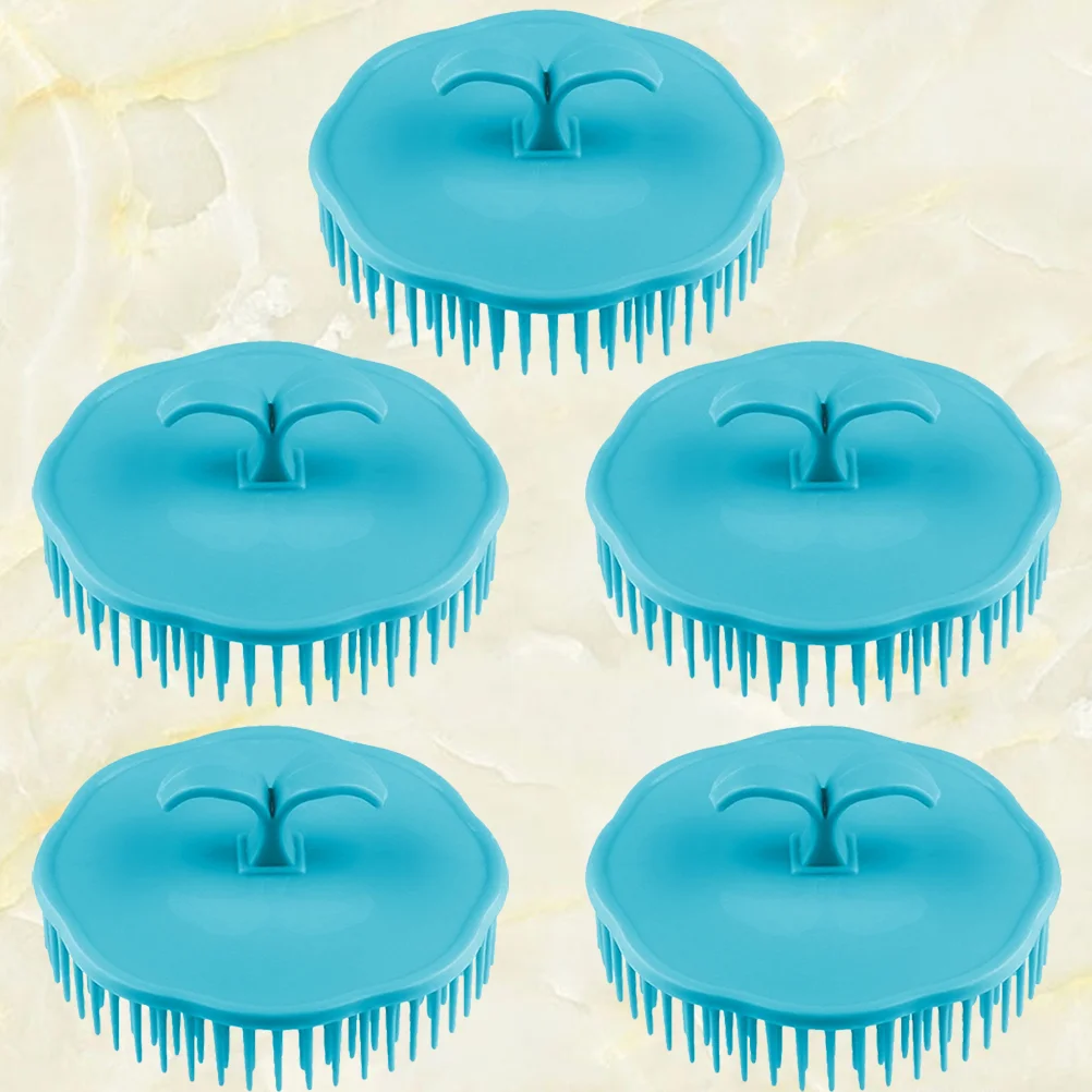 5 PCS Scalp Massager Brush Exfoliate Dandruff Shampoo Scrubber Hairstyling Tool