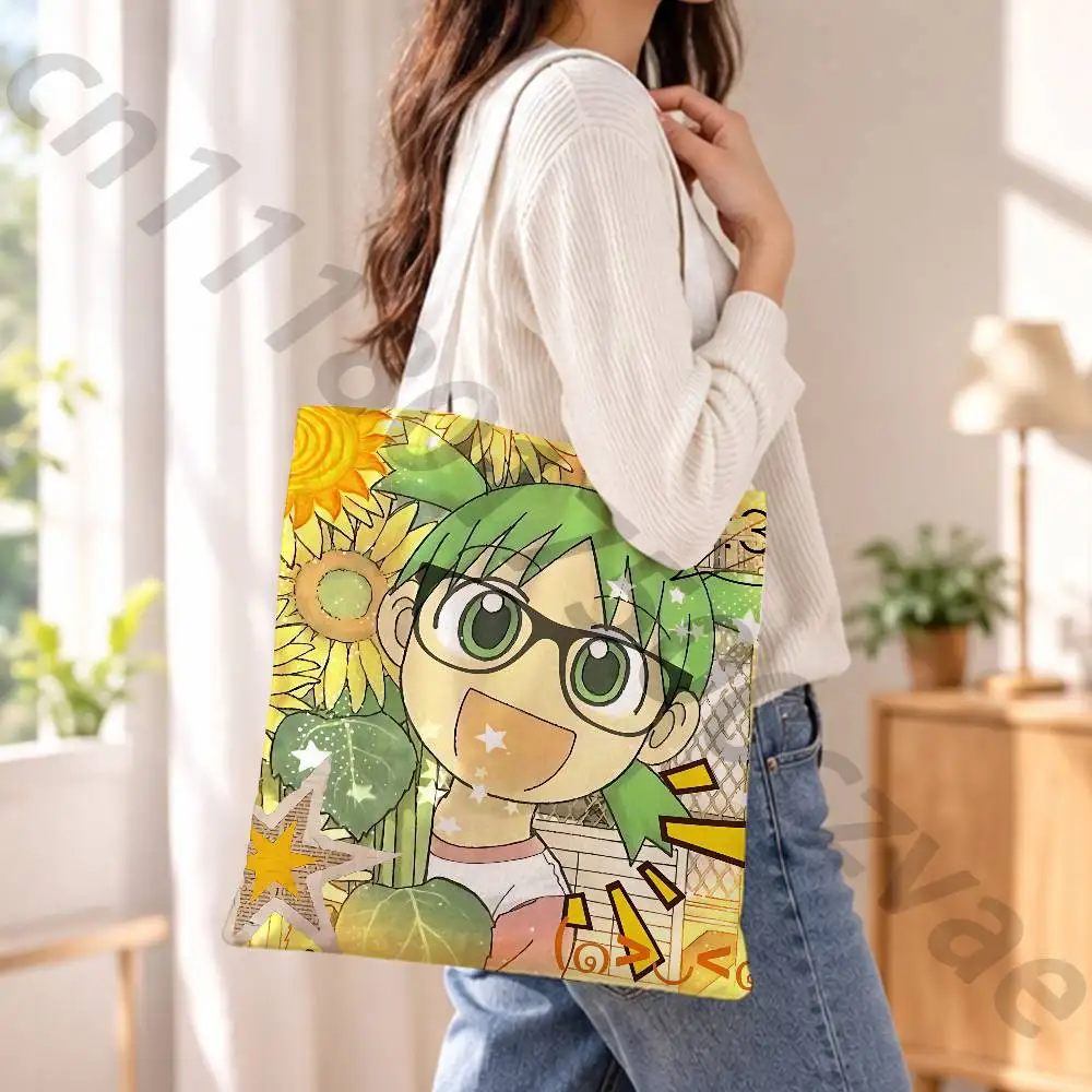 Y-Yotsuba Anime Reusable Fashionable Backpack Multifunctional Handbag Canvas Shopping Bag
