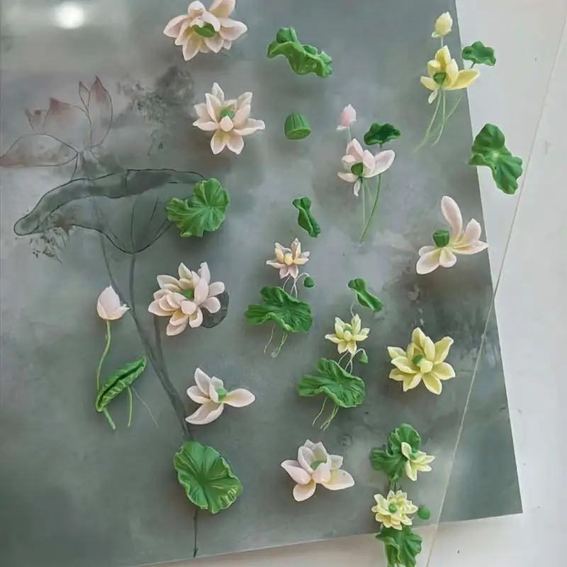 Flowers Series 3D Curved Nail Mold Lily Of The Valley Lotus Flower Diy High Tranparent Nail Templates Nail Mold Art Decor