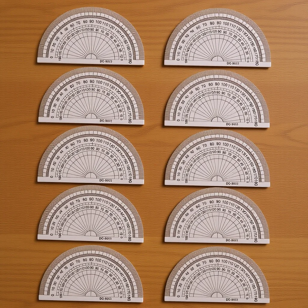 20 قطعة قياس زاوية المنقلة أرقام سوداء من البلاستيك الصلب 4 بوصة 180 درجة شفافة لطلاب المكاتب المدرسية الرياضيات #6