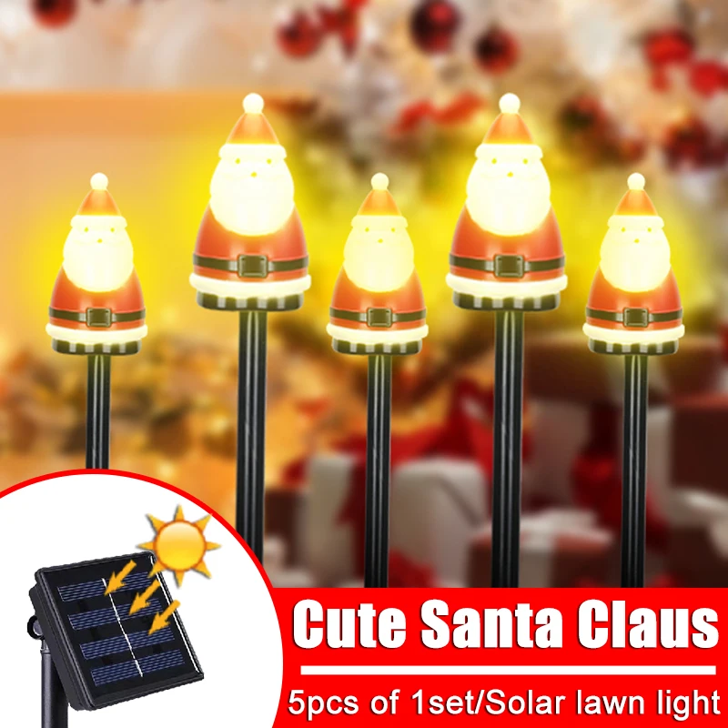 

Solar LED Santa Claus Ground Mounted Lamp Outdoor Garden Courtyard Christmas Atmosphere Landscape Holiday Decoration Lights