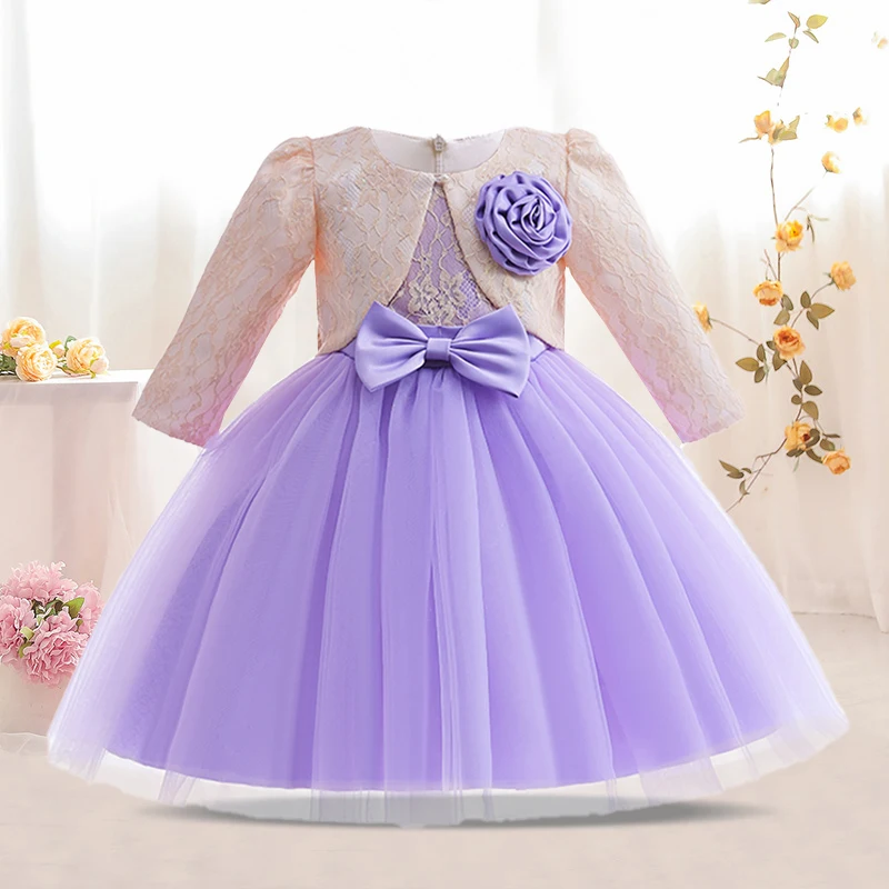 2PCS Girls Kids Party Dress Pageant Children Costume Bow Princess Clothes Birthday Wedding Elegant Evening Ball Gowns Vestidos