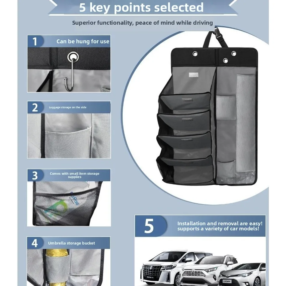 

Multi-Functional Storage Hanging Bag for Home, Car, Rv, Back Seat, Multi-Layer Outdoor Shoe, Umbrella, and Miscellaneous Items O