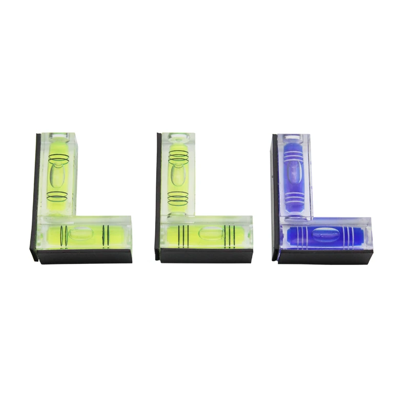 Acrylic L-shaped level, side magnetic portable level, mini horizontal bubble