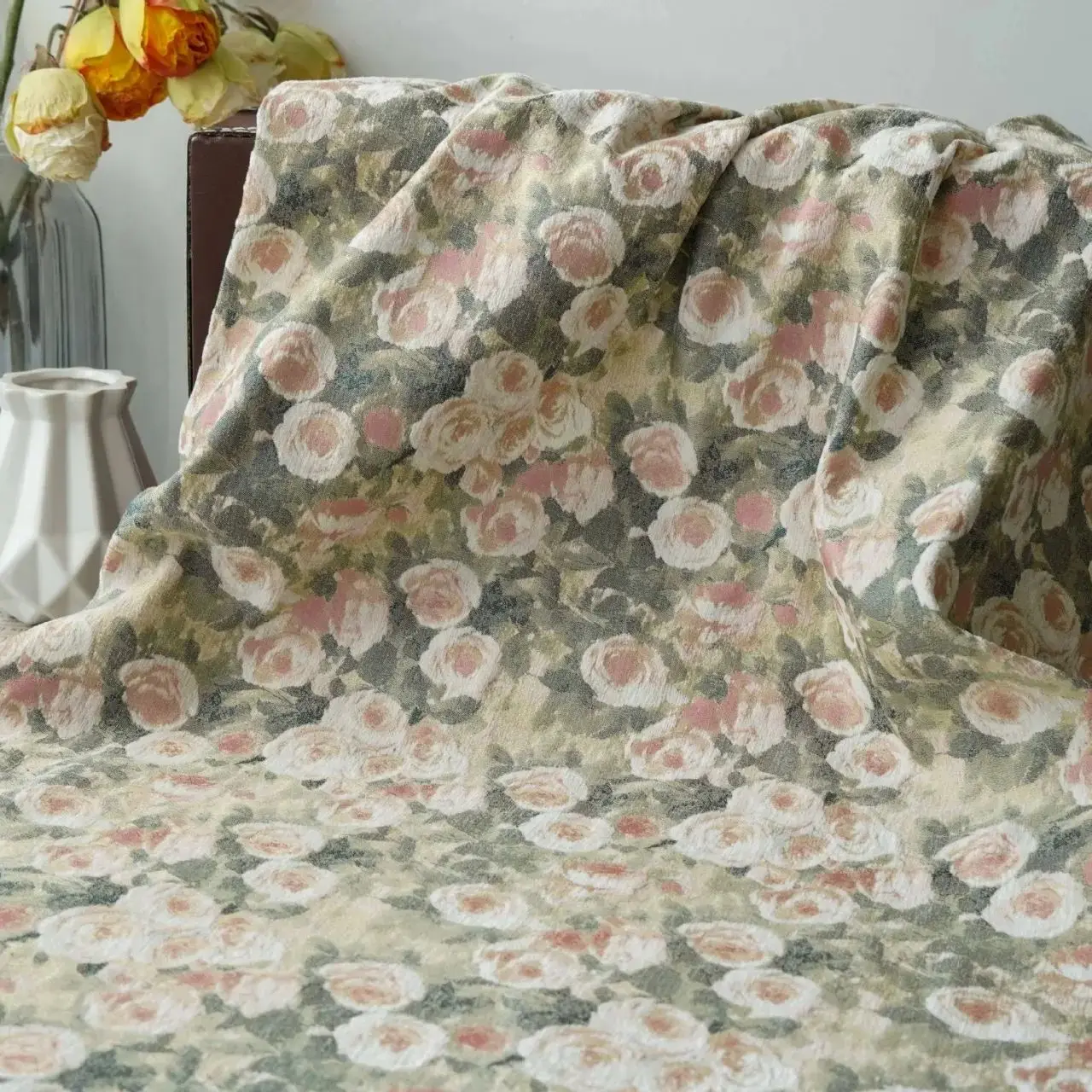

Chenille jacquard fabric upholstery by meter for curtains, hats, pillowcases, tablecloths, DIY sewing sofa cloths