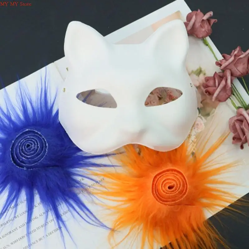 N1HE Therians Mặt nạ đặt lông thú, lưới mắt, tấm vải DIY Cá DIY Mèo Mask để sơn trang bị mặt nạ động vật cho Halloween Cosplay