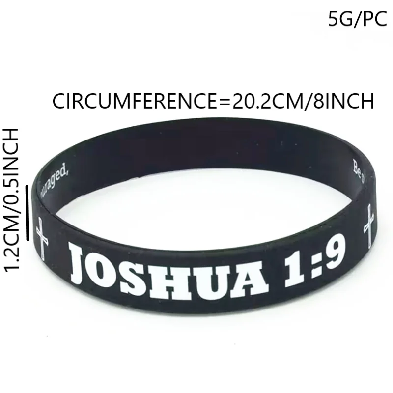 سوار مطاطي من جوشوا لآية الكتاب المقدس ، سوار سيليكون ، مسيحي ديني ، 1 * #2