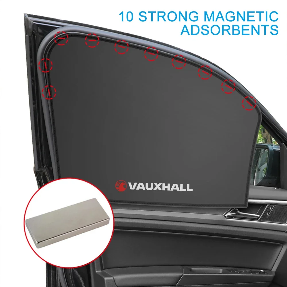 For Opel Crossland X Astra J Grandland Vauxhall K Auto Front Rear Black Sun Visor Magnetic Car Side Window Sunshade Cover