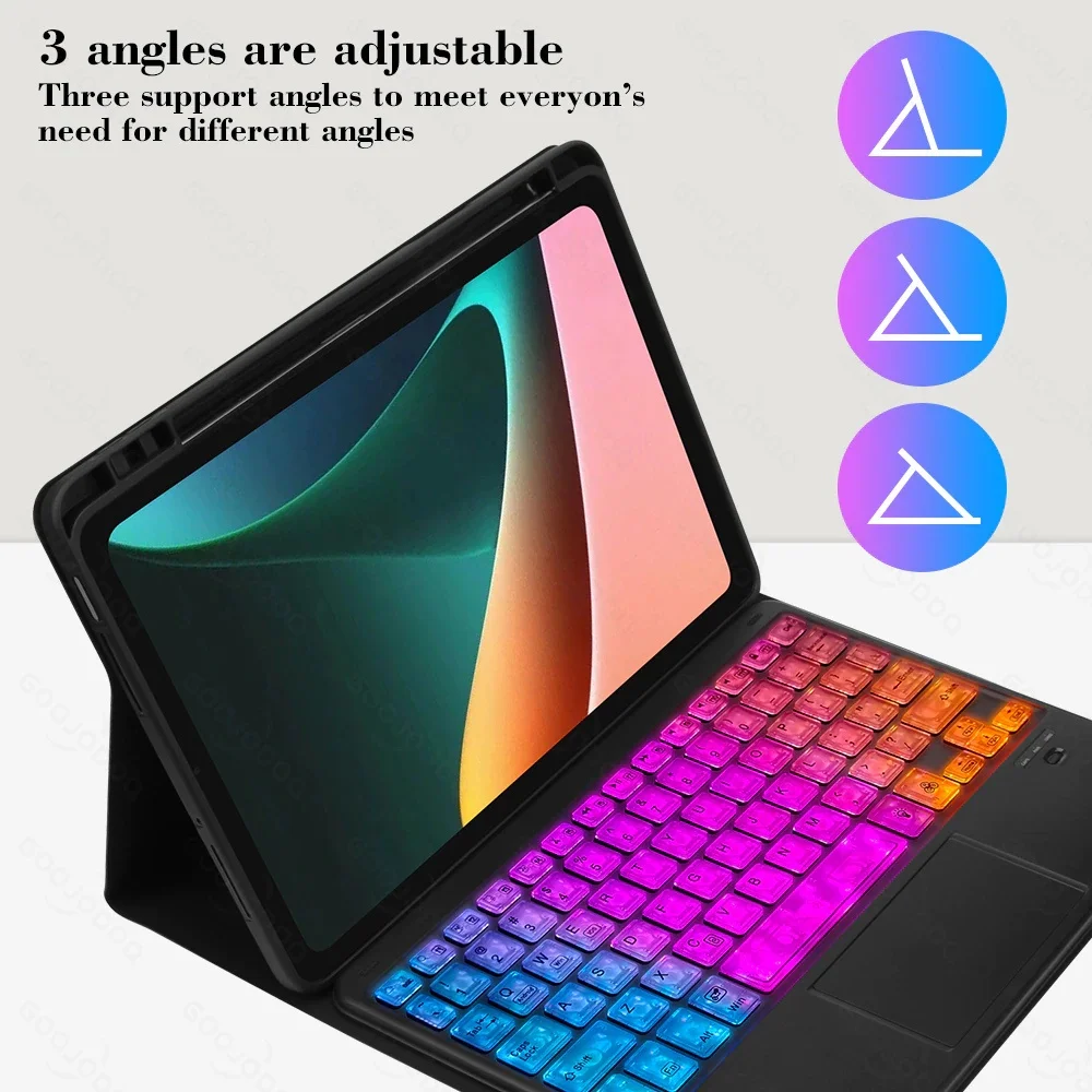 Xiaomi,キーボード,スリムスタンドカバー,実用的,ワイヤレス,Bluetoothキーボード用の滑らかなケース,6プロ,11インチ