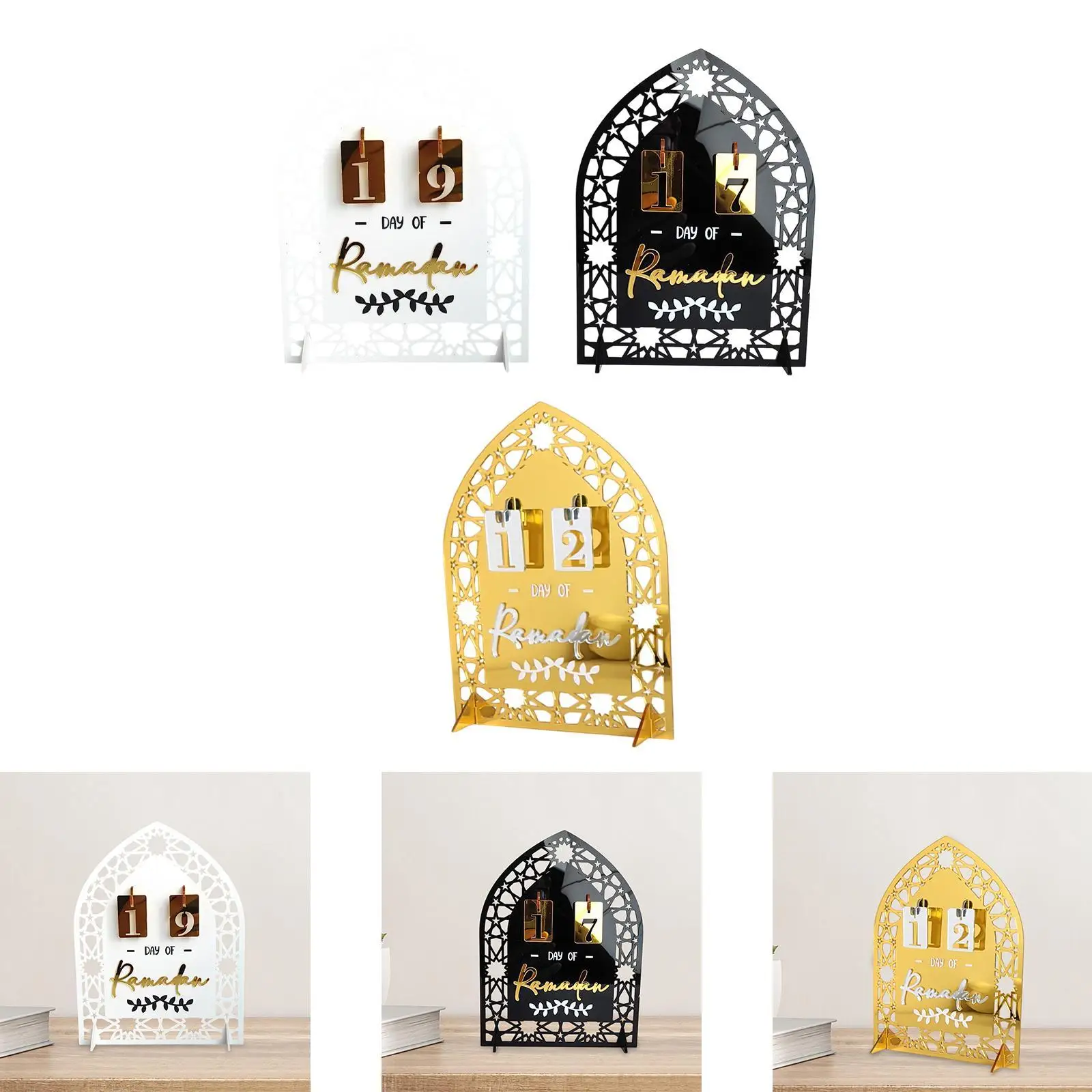 Calendário do Advento do Ramadã Mubarak 7,8 x 5,9 polegadas para reunião familiar leve