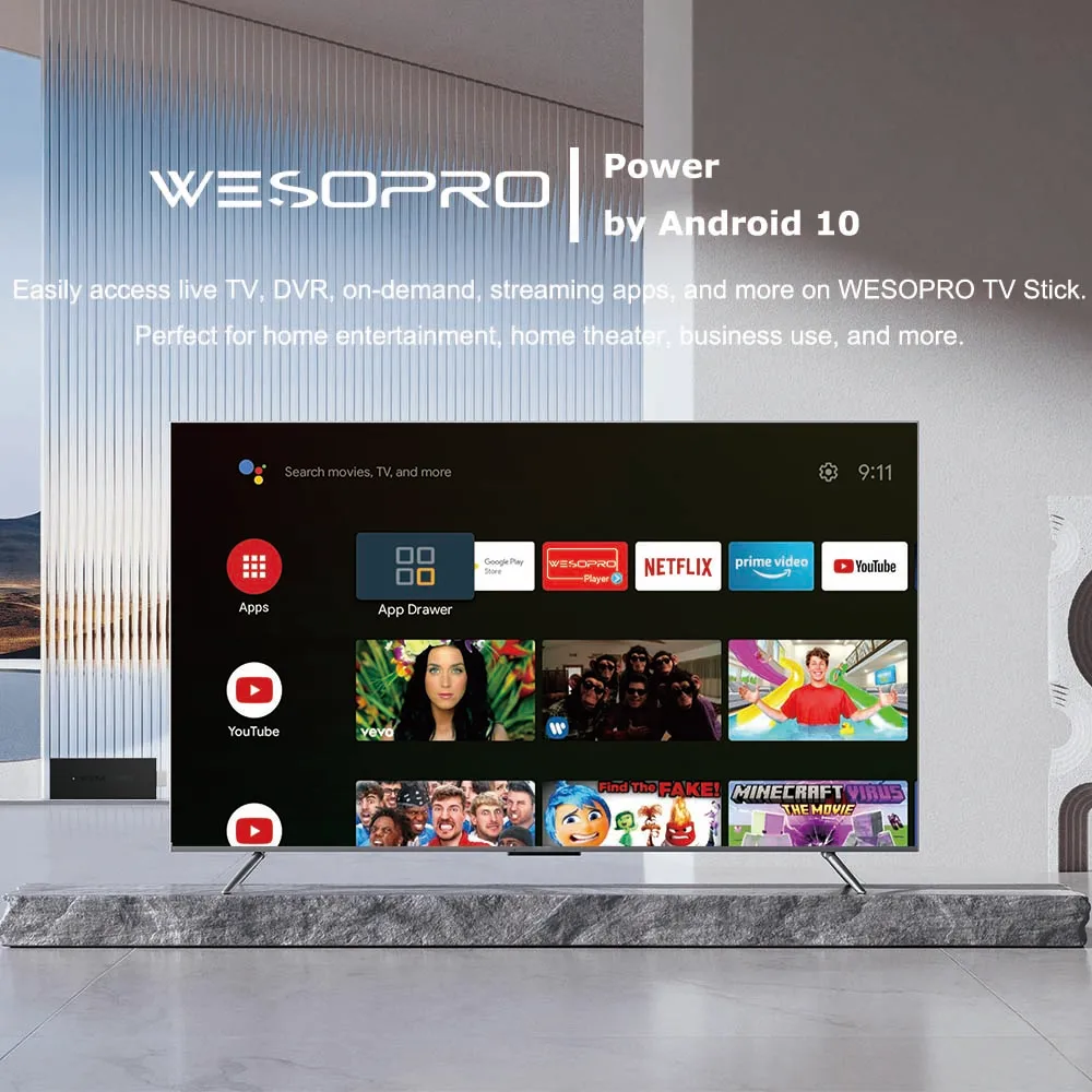 WESOPRO Android TV Stick G2 Lite Plus IPTV Dongle 1GB 2GB RAM 8GB ROM 2.4 جيجا هرتز 5.0 جيجا هرتز واي فاي 4K فك تدفق الوسائط Fire Stick