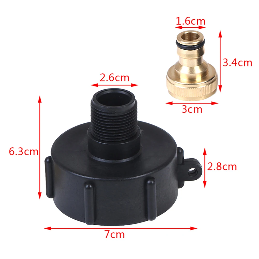 Adapter IBC Tank Connector 3/4 Threaded Connector 60mm Coarse Thread Plastic+Brass Practical Replacement High Quality