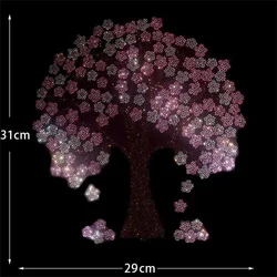 Pink Tree rhinestone exquisite shiny large cloth paste hot diamond Sequin DIY clothes T-shirt ironing patch