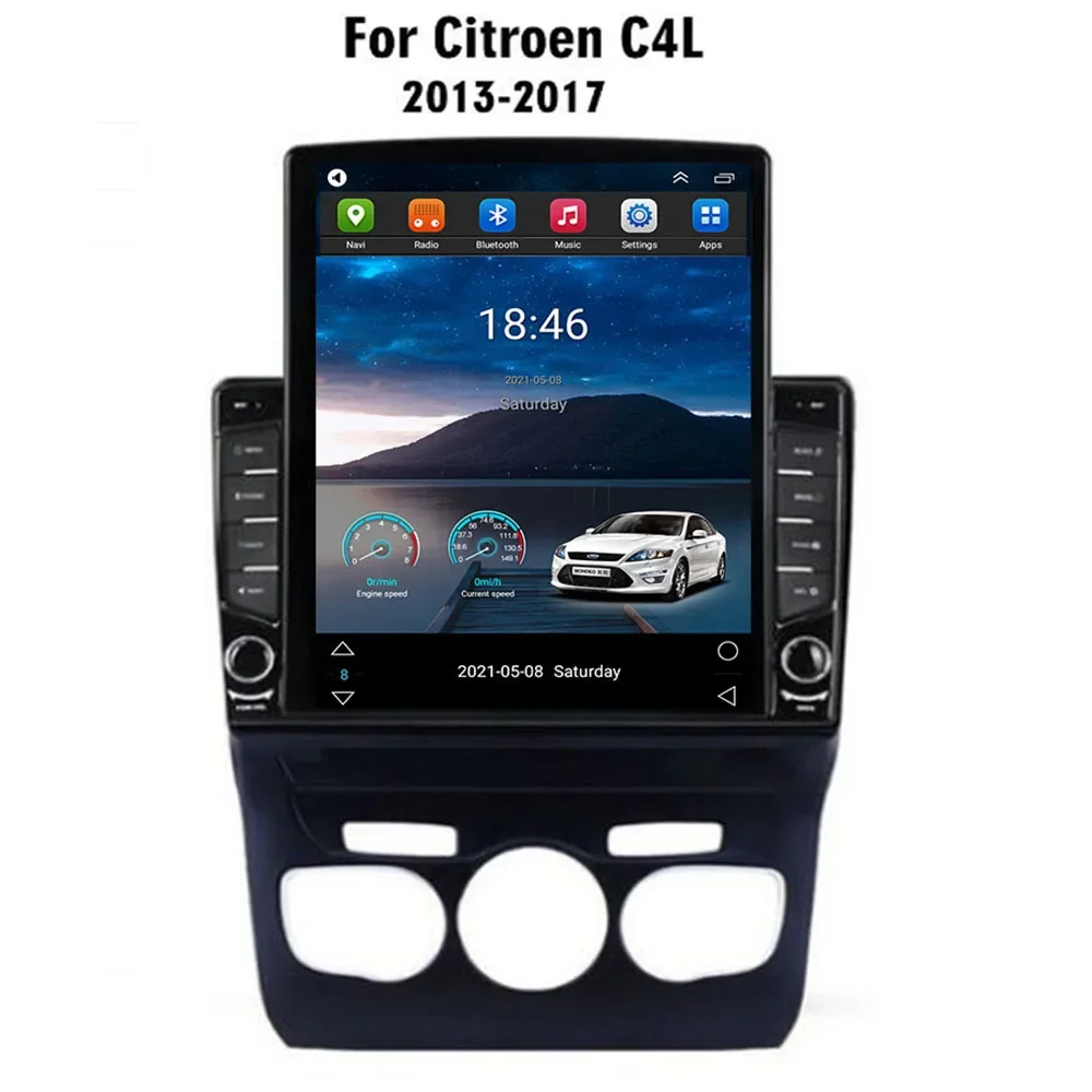 For Tesla Style 2Din Android 13 Car Radio For Citroen C4 C4L 2013-2035 Multimedia Video Player GPS Stereo Carplay DSP RDS Camera