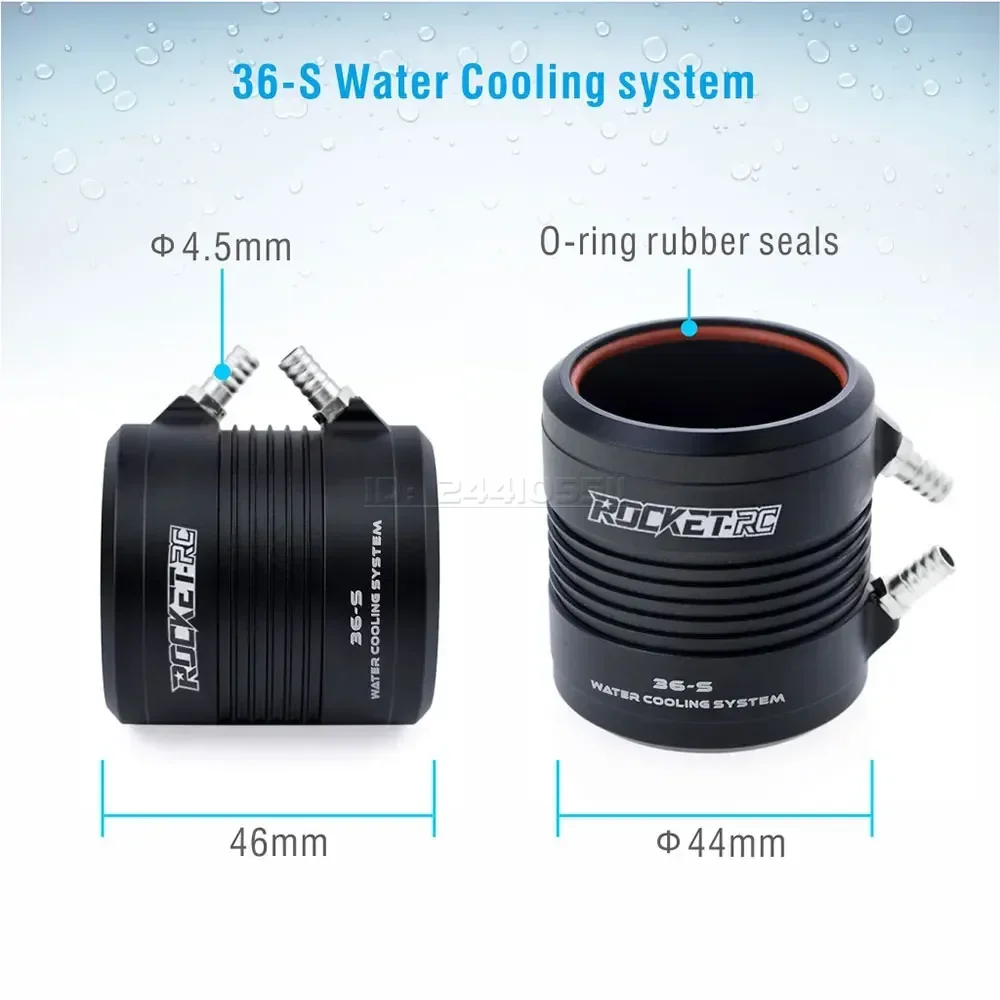 Rocket-RC 3660 2600KV 3250KV Waterdichte Sensorloze Borstelloze Motor 5mm As Waterkoeling Jas voor 800-1000mm RC Boot Feilun