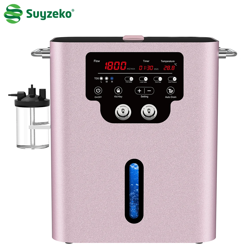 Suyzeko Portable Hydrogen Generator 1800ML Hydrogen Breathing Machine HHO Gas Device Hydrogen Inhalation Machine SPA Home Care