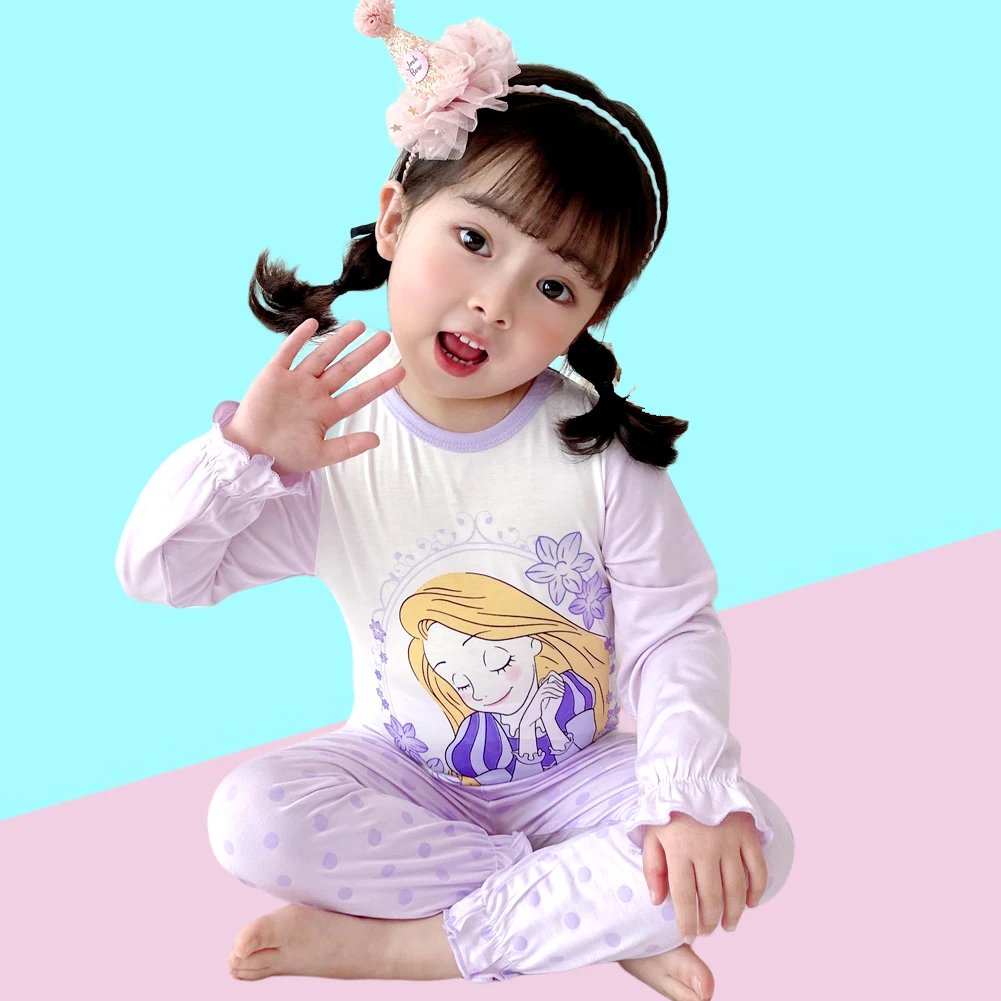 New Spring Summer Children's Clothing Tangled Cartoon Sets Sleepwear Clothes Kids Pajamas Set Baby Girls Cotton Pyjamas