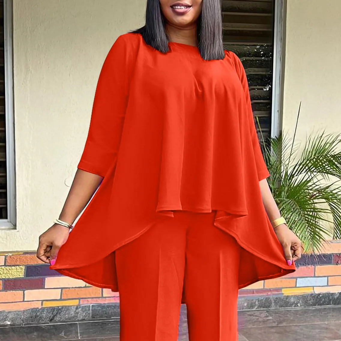 C86152026 New Summer Women's Fashionable Loose Plus Size Irregular Top Dresses For Women Beach Luxury Robe Bandage