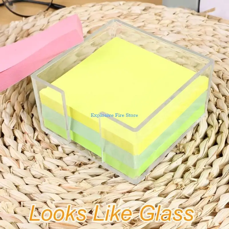 C4DB Large Sheets Multicolor Note Writing Pad With Clear Storage Box Design For Office Organization And Desk Aesthetics