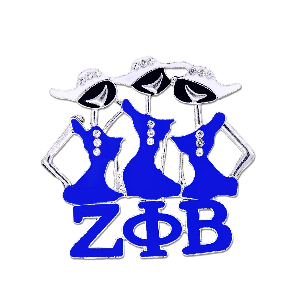 Black Finer Women Organization Sorority Lady Zeta Phi Beta Pin Greek Letters Brooch Fine Gifts Jewelry