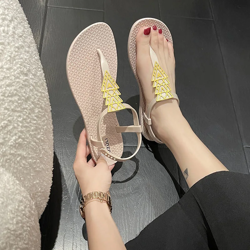 Ipomoea Women Sandals 2023 Summer Flat Shoes Female Bohemian Flip Flops Ladies Vacation Beach Sandales Girls Street Footwear