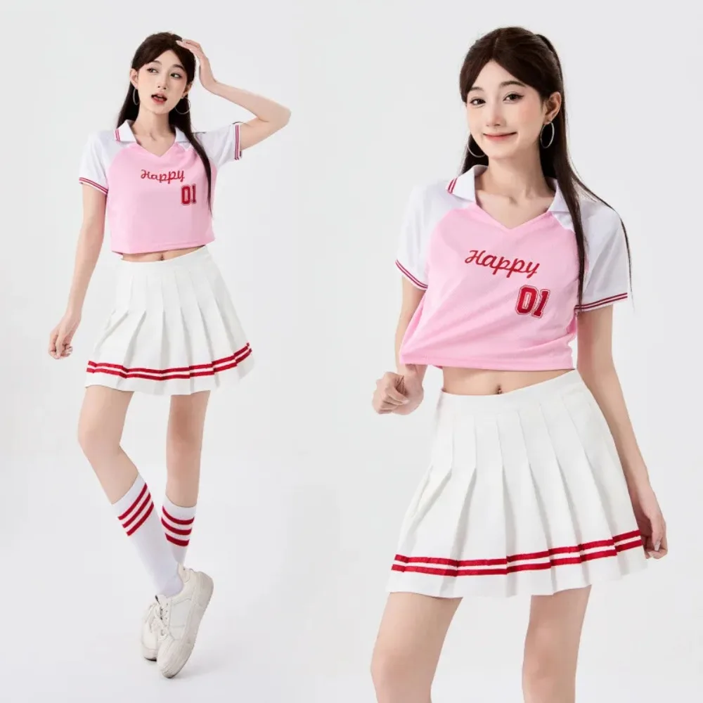 New Cheerleading Aerobics School Uniform,Group Performance Costume for Student Games Opening Ceremony,Stage Dance Outfit&Cosplay