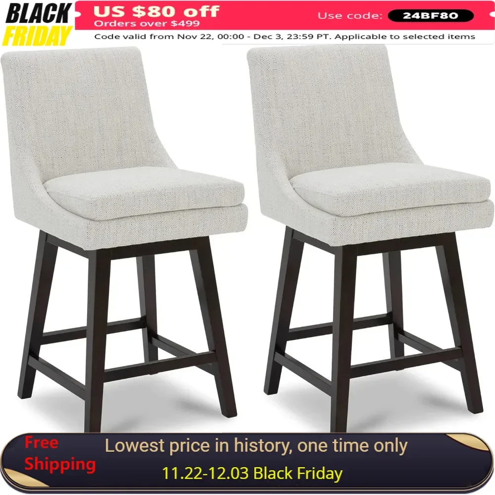 Bar Stools Set of 2 with Back Support, 26.8