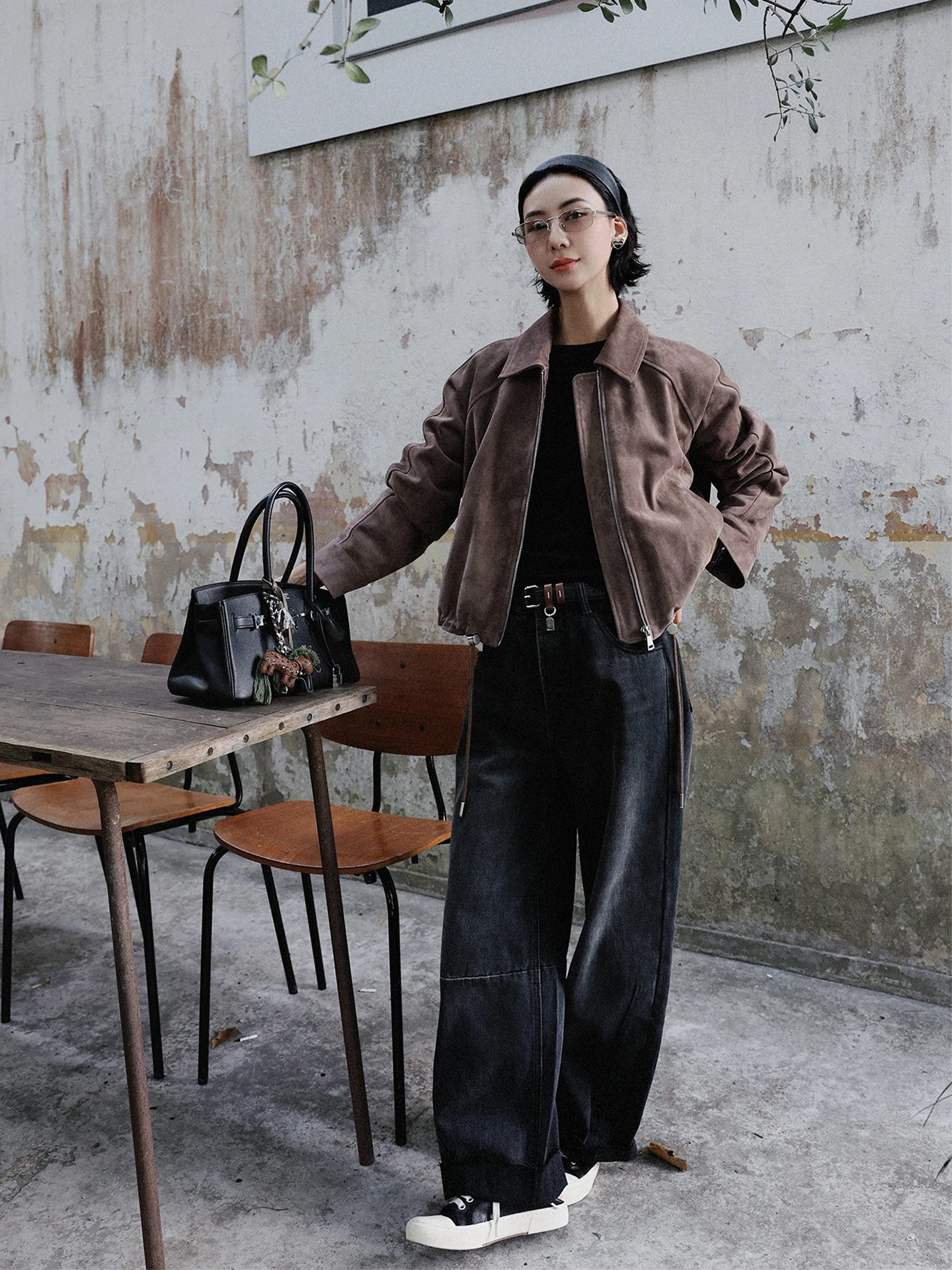 

Модные широкие джинсы TT для женщин: осенне-зимние свободные прямые повседневные брюки с высокой талией из хлопкового стрейч-денима